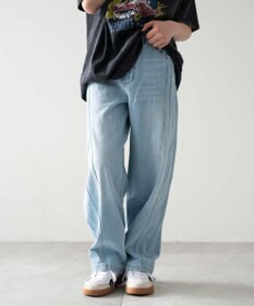 WEGO 【KIDS/150cm/160cm/ウエストゴム】イージー3Dバレルレッグデニムパンツ（JUNIOR）