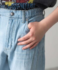 WEGO 【KIDS/150cm/160cm/ウエストゴム】イージー3Dバレルレッグデニムパンツ（JUNIOR）