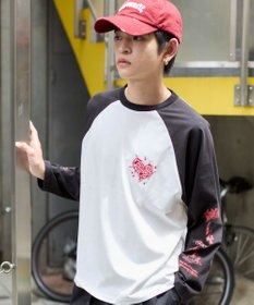 WEGO 【ユニセックス着用ITEM/MLサイズ展開】スリーブロゴグラフィックラグランT（LS）