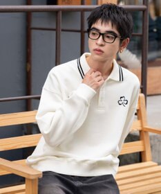 WEGO 【ユニセックス着用ITEM/MLサイズ展開】モチーフロゴポロスウェット