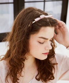 Maison de FLEUR グログランリボンカチューシャ