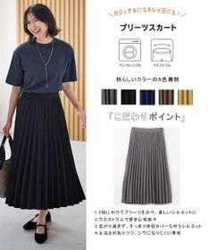 ANY L 【ウエストゴム】プリーツスカート