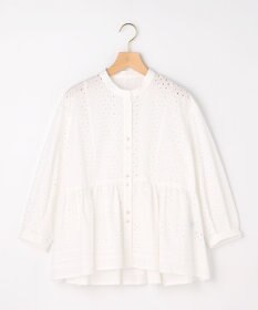 組曲 【先行予約】エンブロイダリーレーススタンドネック ブラウス