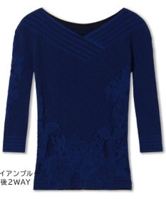 Chacott 【ノーソーイングニット】リバーシブルボートネックトップ