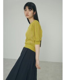 Green Parks ａ．透かし柄ニットプルオーバー