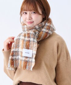 MOONBAT 【洗える】estaa ツィーディー大判ストール バンピーチェック 幅65cm