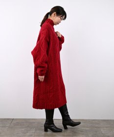 LENO ARAN ONEPIECE　アラン柄ニットワンピース
