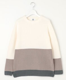 J.PRESS LADIES L 【洗える】CLEAR COTTON BLEND カラーブロック ニット