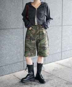 WEGO 【新色追加】ヴィンテージウォッシュデニムハーフパンツ