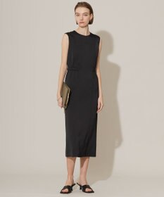 ICB 【洗える】 ストレッチハンマーサテン ノースリーブワンピース