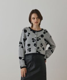 GRACE CONTINENTAL フクレジャガードニットカーディガン