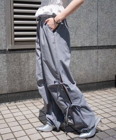 WEGO 【ウエストゴム】サイドリボンパラシュートパンツ