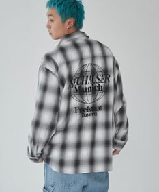 WEGO 【ユニセックス着用ITEM】グラフィックオンブレチェックシャツ（LS）