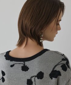 GRACE CONTINENTAL フクレジャガードニットカーディガン