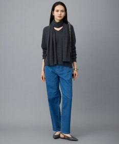 自由区 L 【19号サイズまで展開】ウスカルデニムダーツカーブ パンツ