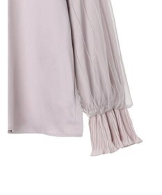 earth music&ecology チュール袖スタンドカラートップス