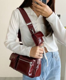 WEGO ポーチ付きランダムポケットデザインショルダー