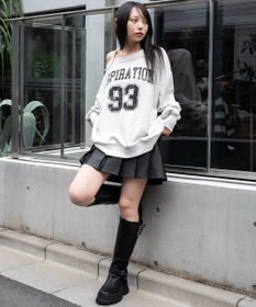 WEGO 【25年秋冬新作】2WAYグラフィックワンショルBIGスウェット