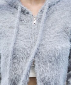 WEGO 【25秋冬新作】シャギーニットジップパーカー