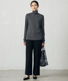 自由区 L 【19号サイズまで展開・カタログ掲載】TRギャバ裏起毛ワイド パンツ