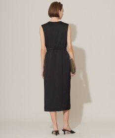 ICB 【洗える】 ストレッチハンマーサテン ノースリーブワンピース