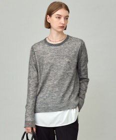 ICB L 【洗える】 シルキーシアーモヘヤ ニットプルオーバー