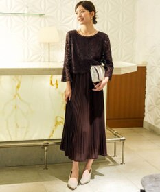 ANY SIS 【Lily Calin】レース×プリーツコンビ ドレス