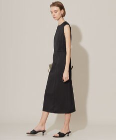 ICB 【洗える】 ストレッチハンマーサテン ノースリーブワンピース