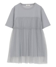 earth music&ecology ニュアンス柄レースドッキングプルオーバー