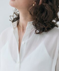 BEIGE， 【洗える】PLUMERIA / コットンシアーバックボウタイブラウス