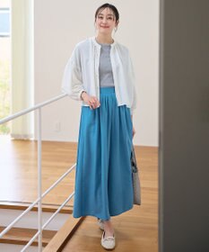 ANY シアーテックリネンギャザーブラウス