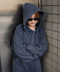 WEGO ダメージショートジップパーカー