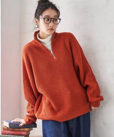 WEGO オーバーフィットハーフジッププルオーバー