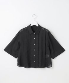 自由区 【カタログ掲載・接触冷感・洗える】シアーラミーローンクロップド丈 ブラウス