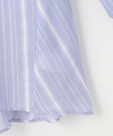 J.PRESS LADIES L 【洗える】SHEERストライプ ペプラム シャツ ブラウス