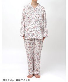 WACOAL ワコール_リラックス＆スリープ パジャマ 綿100%(本体) サテン 長袖 長ズボン ミントン レディース NDX555 /ワコール