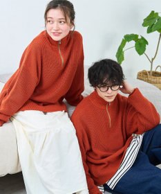 WEGO オーバーフィットハーフジッププルオーバー