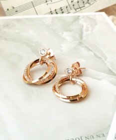 Tiaclasse 【金属アレルギー対応】　ストーンフープバインドピアス