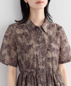 YECCA VECCA サファリ柄フレアシャツワンピース