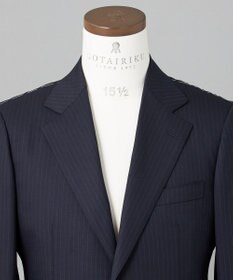 GOTAIRIKU 横に伸びる【TasmaniaWool/タマニアウール】ストレッチ スーツ（ネイビーストライプ）