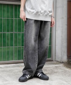 WEGO 【ユニセックス着用ITEM/SMLサイズ展開】デニムストレートパンツ