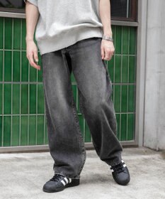 WEGO 【ユニセックス着用ITEM/SMLサイズ展開】デニムストレートパンツ