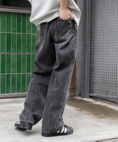 WEGO 【ユニセックス着用ITEM/SMLサイズ展開】デニムストレートパンツ