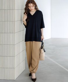 23区 L 【先行予約/WEB&一部店舗限定カラーあり/Lサイズ限定】レーヨンポリエステルストレッチ Vネック ニット