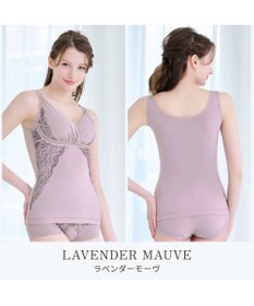 BRADELIS New York 【BRADELIS NewYork peace】綿混キャッチャーカップレースブラキャミ24 ノンワイヤー 補正 下着 ボディスーツ カップ付き ブラトップ