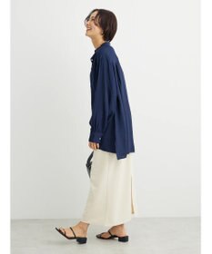 Green Parks バンドカラーポケット付きシアーシャツ