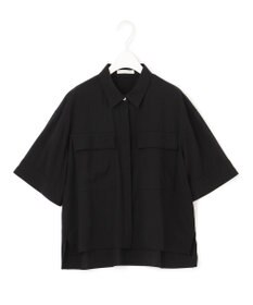 ICB 【洗える】T/Rドライリネン クロップドシャツ