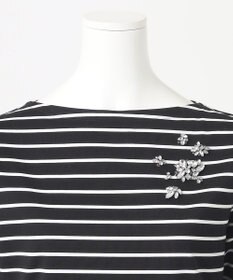 23区 L 【R(アール)】ビジュ― ストライプ ジャージー