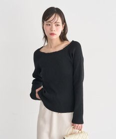 earth music&ecology 【予約】レーストリムリブニットプルオーバー