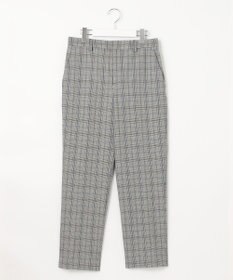 自由区 【裏起毛/撥水加工】TRギャバ グレンチェック テーパードパンツ